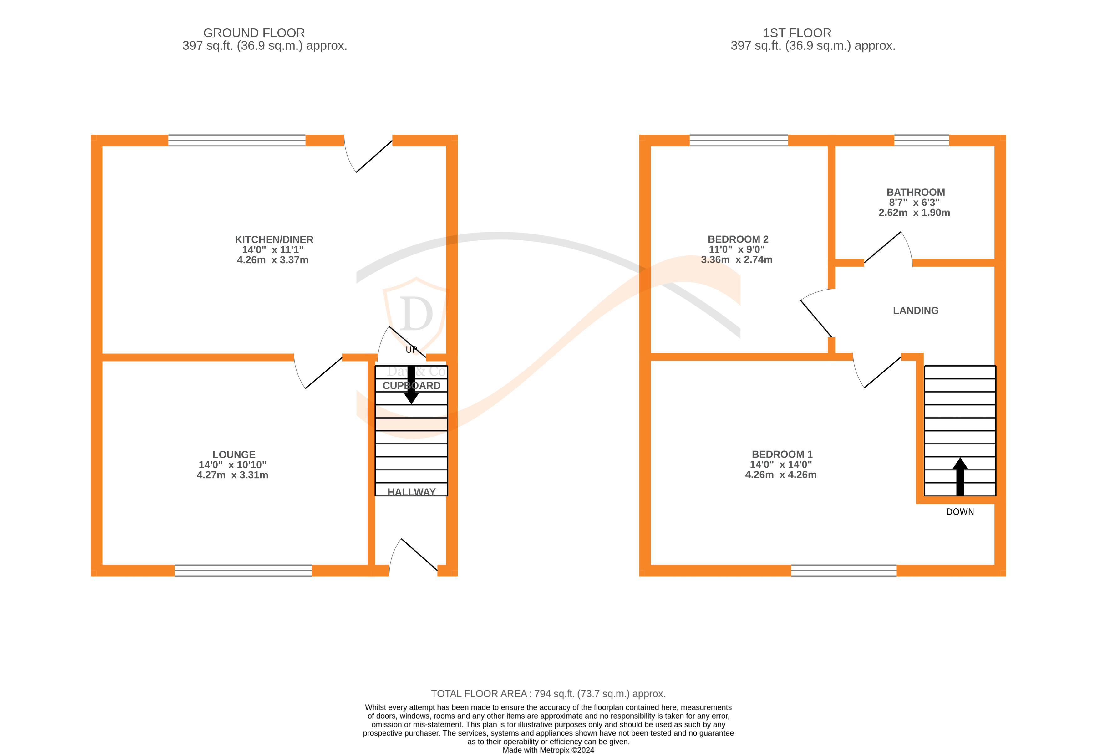 Floorplans For Cornwall Road, Keighley, West Yorkshire